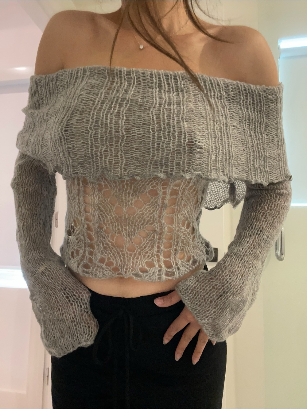 Collusion off shoulder sweater